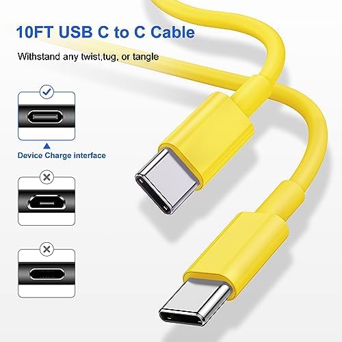 Ultimate USB C Charger for i Phone 16 & 15 – Fast Charging with 10 FT Long USB C to C Cable – Ideal for i Pad Pro 12.9/11 & i Pad Air 5 th – Reliable Power Block for Home & Travel – Enhanced Speed & Compatibility