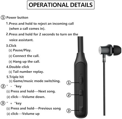 LANDIBO Bluetooth Neckband Earbuds – 35-Hour Battery Life, IPX7 Sweat-Resistant, Noise Cancelling Technology for Crystal Clear Sound – Ideal for Active Lifestyles and Hands-Free Communication – Enhanced Deep Bass Audio (Black) – Elevate Your Sound Experience