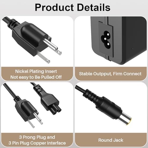 High-Performance 12 V AC Adapter for PAXCESS Rugged330 & Rockpals BALDR330 – Ultimate Durable Power Supply for 330 W Solar Generators, Fast Charging for Outdoor Adventures and Emergency Preparedness