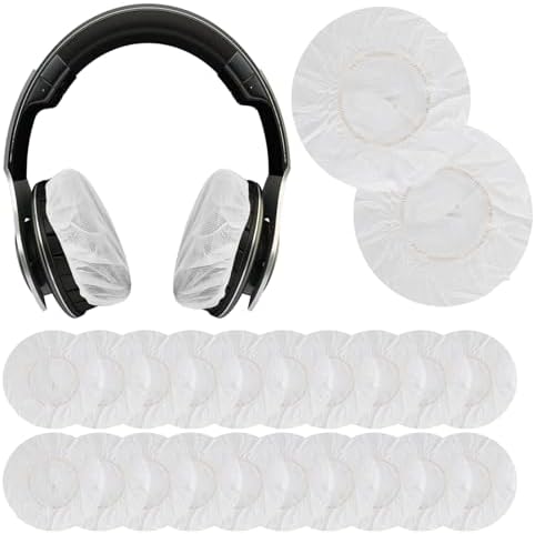 200 Disposable Headphone Earpad Covers – Hygienic Non-Woven Stretchable Accessories for On-Ear Headphones (3.54″) – Essential Sanitary Solution for Clean Listening Environments