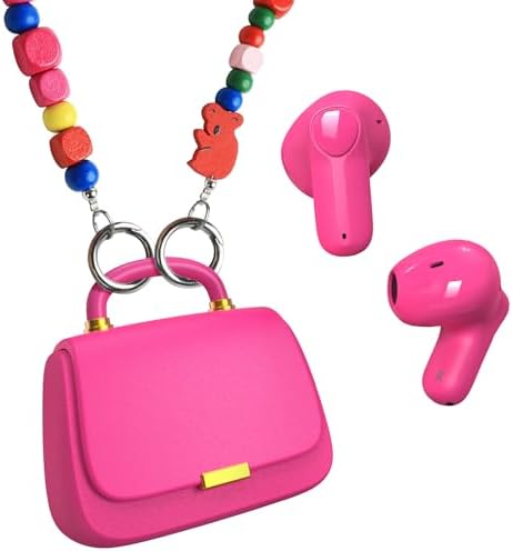 Elevate Your Audio Experience with ANCwear Bluetooth 5.3 True Wireless Earbuds – High-Fidelity 13 mm Drivers for Audiophiles, Chic Mini Handbag Charging Case, 22-Hour Playtime in Elegant Classic Pink – Ideal for Professionals and Music Enthusiasts On the Move