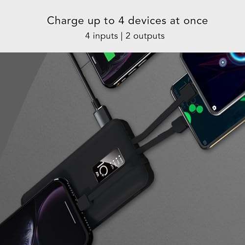 Ultra-Fast Portable Power Bank with Multi-Device Compatibility – 10000 m Ah External Battery Pack for i Phone, Google Pixel, i Pad, and Android Phones – Sleek White Design for On-the-Go Charging Solutions