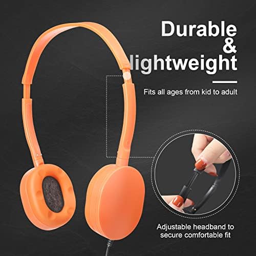 Flutesan 30 Pack Kids Adjustable Wired Headphones – Premium On-Ear Stereo Sound Earbuds for Classroom and Travel – Lightweight, Durable Design for Boys and Girls – Ideal Tangle-Free Audio Solution for Laptops, Tablets, and More