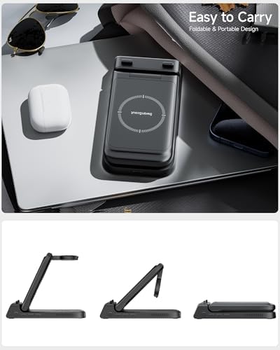 Swan Scout 703 A Premium Multi-Device Wireless Charging Station – Fast, Compact Charger for i Phone 11-16, Apple Watch SE 2-10, and Air Pods Pro 2/4 – Sleek Travel Power Hub for Effortless Device Management and Enhanced Compatibility