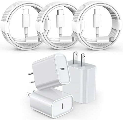 Apple MFi Certified 20 W PD Wall Charger with 3 FT USB C to Lightning Cable – Ultra-Fast Charging Solution for i Phone 14 Pro Max, 14, 13 Mini, 12, 11, XR, XS Max, i Pad Air 3, and Air Pods – Compact & Travel-Friendly Design for Enhanced Device Compatibility and Efficiency