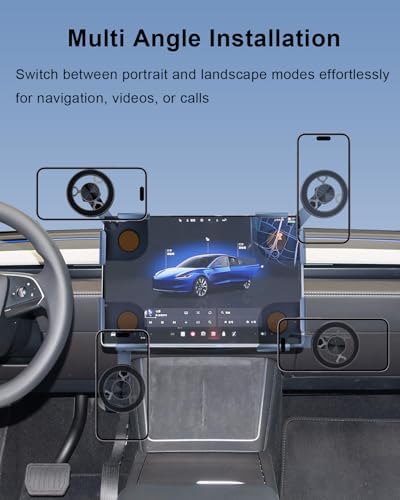 Transform Your Tesla Driving Experience with the Premium Magnetic Phone Holder for Model 3/Y/S/X – Effortless Hands-Free Operation, No Adhesives Required, Strong Mag Safe Compatibility for All Smartphones, Elegant Design for Perfect Integration