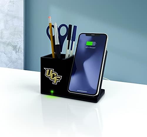NCAA Unisex Fast Wireless Charging Stand & Desk Organizer – Stylish Multi-Device Charger for Sports Enthusiasts, Efficient Workspace Solution with Built-in Accessory Compartments