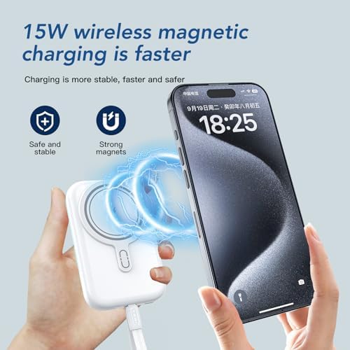 HUOTO 10000 m Ah Magnetic Power Bank – Ultimate Fast Charging Solution for i Phone 12-16 Pro Max | Wireless Battery Pack for Hassle-Free Travel & Everyday Use | Sleek, Compact Design with Enhanced Mag Safe Compatibility