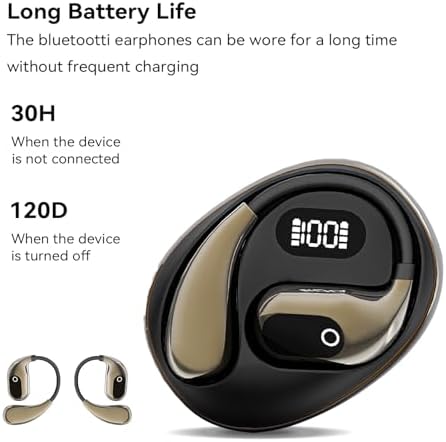 Discover the OWS Bluetooth 5.4 Open Ear Headphones – IPX5 Waterproof Wireless Earbuds with Secure Earhooks for Ultimate Comfort and 64-Hour Battery Life, Perfect for Active Lifestyles, Running, and Workouts – Stay Aware and Enjoy Superior Sound Quality in Blue.