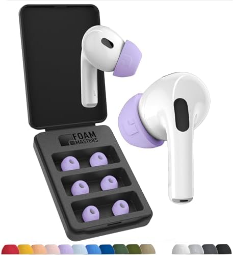 Transform Your Air Pods Pro with Foam Masters Ultra-Premium Memory Foam Ear Tips | 3 Pairs in Black Magic Ver 6.0 | Unmatched Comfort & Secure Fit | Advanced Noise Cancellation for Enhanced Audio | Replacement Ear Buds S/M/L for Tailored Listening Experience | Elevate Your Sound Quality and Enjoy All-Day Wearability with Ergonomic Design