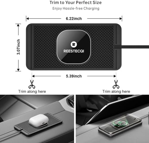 Revolutionize Your On-the-Go Charging with the REESTECQI 15 W Magnetic Wireless Car Charger Pad – Fast, Secure, and Compatible with i Phone 12-16 & Air Pods, Featuring Non-Slip Design and 40 W Car Charger for Ultimate Convenience and Efficiency