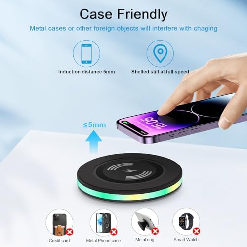 High-Speed 15 W Wireless Charging Pad for Samsung Galaxy Devices – Fast Charger Station with QC 3.0 Wall Adapter – Sleek Design for S25 Ultra, S25+, S24 Ultra, S23 FE, S22 Plus, S21, S20 FE, S10 Plus – Effortless Power Delivery and Enhanced Compatibility