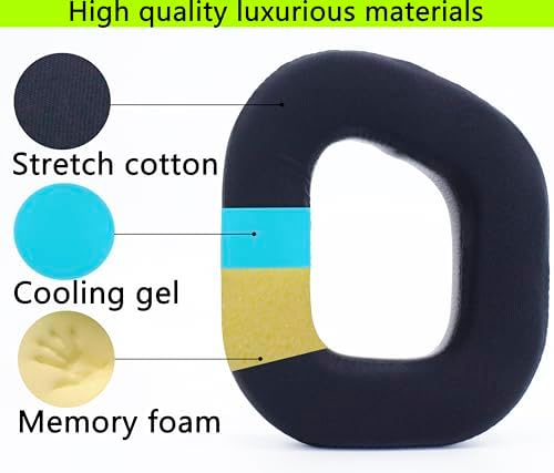 Upgrade Your Audio Experience with Premium HS80 Replacement Ear Pads for Corsair HS80 RGB Wireless Headphones – Soft Elastic Cotton, Ice Cooling Gel, and Memory Foam for Ultimate Comfort and Sound Isolation – Quick Installation Accessory (Classic Black)