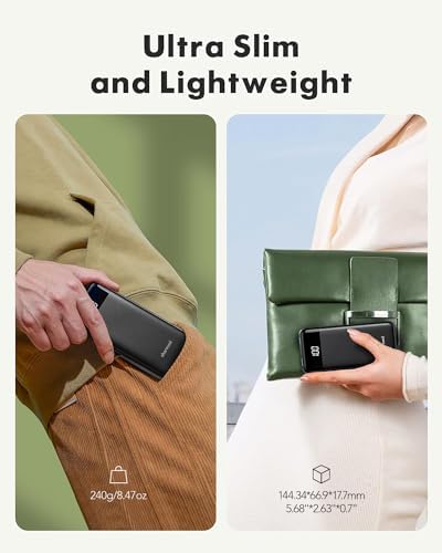 Travel-Ready Dual Pack Portable Chargers with Built-In Cables – 10,000 m Ah Slim Power Banks Featuring 6 Outputs & 3 A Fast Charge for i Phone, Samsung, Pixel, LG, Moto, i Pad – Ultimate Multi-Device Charging Solution for On-the-Go Efficiency