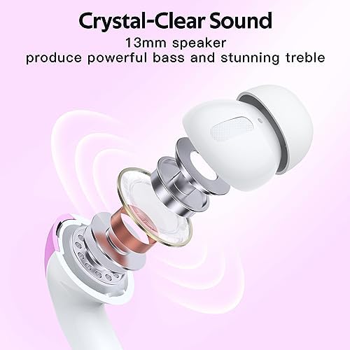 TAGRY True Wireless Bluetooth Earbuds – 60 Hours Playback with LED Battery Display, IPX5 Waterproof, Wireless Charging Case – Perfect for Sports, TV, Smartphones, and Laptops – Superior Sound Quality and Comfort for Active Lifestyles