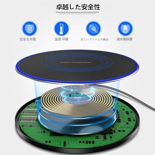 Ultra-Fast 10 W Wireless Charging Pad – Premium Multi-Device Charger for i Phone 14/13/12/11, Samsung Galaxy, Air Pods, and Huawei Mate – Sleek Anti-Slip Design with Safety Features for Home or Office Use