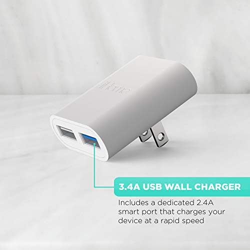 i Home 2-Port USB Wall Charger – Compact Dual Port AC Adapter for Rapid Device Charging – Flat Design for Travel & Home Use – Enhanced Compatibility with Smartphones & Tablets – Safe, High-Speed Charging Solution