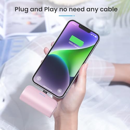 Ultra-Compact 2 Pack Mini Portable Charger 5200 m Ah for i Phone – 20 W PD Fast Charging Power Bank with LCD Display in Pure White & Dark Black – Lightweight Travel Essential for Enhanced Compatibility & Quick Power Solutions