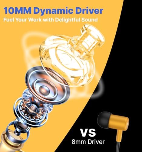 Hmusic H23 Pro Bluetooth Neckband Headphones – Rugged IPX7 Waterproof Design with 30 d B Noise-Isolating Tri-Flange Earplugs for Crystal-Clear Sound – 80-Hour Ultra-Long Battery Life and ENC Microphone – Perfect for Outdoor Activities, Job Sites, and Lawn Care – Ergonomically Crafted for Maximum Comfort and Extended Durability