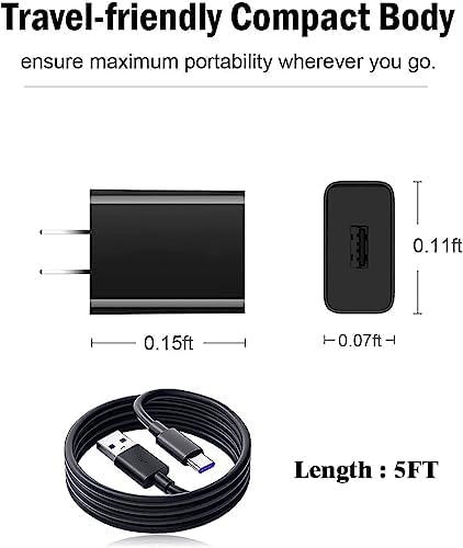 USB C Fast Charger for CAT S62, CAT S61,CAT S22 Flip,CAT B40, CAT S52, CAT S75, CAT S53, CAT S62 Pro Cell Phone Charging Cable Cord（5Ft） – Enhanced Compatibility and Speed