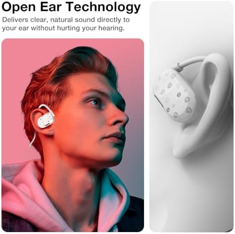Purity Air Open Ear Headphones – Advanced True Air Conduction Wireless Bluetooth Earbuds with Dual Mic for Clear Calls – Ergonomic, Sweat-Resistant Design for Active Lifestyles – Compatible with i Phone & Android – Ultimate Comfort and Audio Awareness