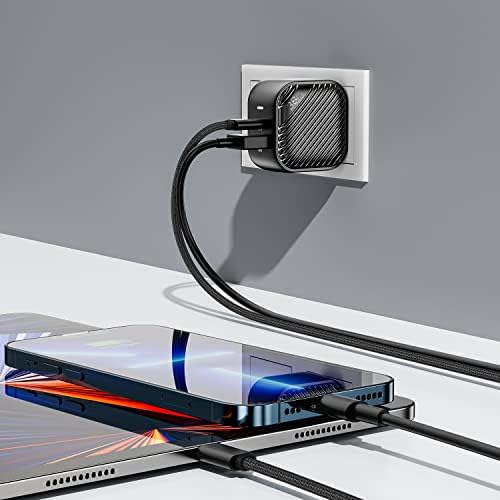 INVZI Ga NHub 38 W USB-C Charger – High-Speed 30 W Power Delivery Dual-Port Wall Adapter with Foldable Plug | Ideal for i Phone 15 Series, Galaxy S24/S23, Pixel, i Pad Pro, and Air Pods | Compact Travel Essential for Efficient Charging and Enhanced Device Compatibility