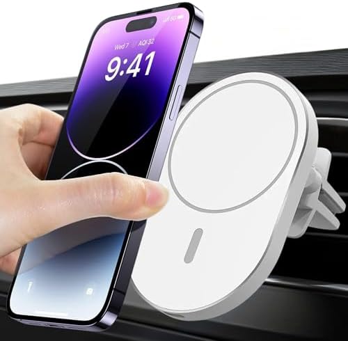 Magnetic Wireless Car Charger & Holder for i Phone 16/15/14/13/12 & Qi-Enabled Android – Stellar 360° Rotation, Fast Type C Power, Secure Magnetic Grip, Effortless Navigation & Connectivity, Sleek Black Design for Ultimate Convenience