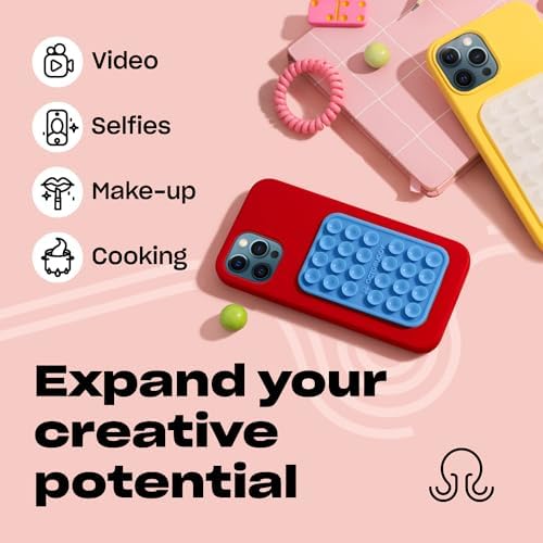 Effortless Hands-Free Silicone Suction Phone Mount – Ideal for Capturing Selfies & Videos on the Go, Compatible with i Phone & Android – Stylish Baby Blue Jay Design for Secure Grip and Portability – The Ultimate Accessory for Content Creators and Live Streamers