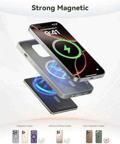 Ultra-Slim Kuulaa Mag Safe Battery Pack 5000 m Ah – Magnetic Portable Charger for i Phone 12-16 Pro Max with USB-C PD 20 W Fast Charging, Elegant Titanium Finish for On-the-Go Power Solutions