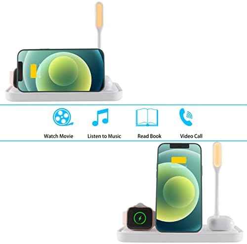 Multi-Device Qi-Certified Fast Charging Station – Versatile 4-in-1 Foldable Wireless Charger for i Phone, Apple Watch, and Air Pods Pro – Sleek, Portable Design for Home and Travel Use