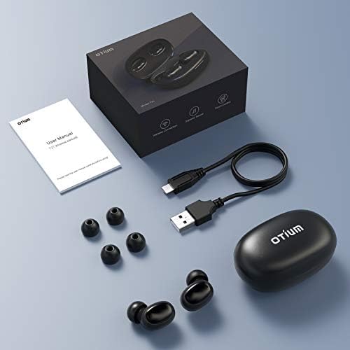 Otium Bluetooth 5.0 Wireless Earbuds: Premium Deep Bass & 3 D Stereo Sound – 40 Hours Playtime with Compact Charging Case – IPX7 Waterproof Design for Sports & Work – Ergonomic, Lightweight, Built-in Mic for Hands-Free Calls and Ultimate Comfort