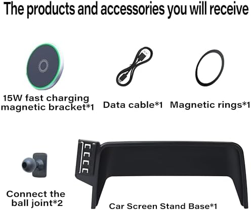 Car Phone Holder for 2020-2025 Ford Escape Accessories Apply to 8 Inch Touch Screen 15W Fast Wireless Charger Screen Fixed Clip Cell Phone Mount Hands-Free 360 Degree Rotation – Enhanced Compatibility and Speed