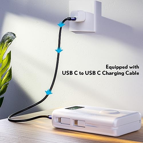 pzoz 20000 m Ah Ultra-Portable Power Bank with Magnetic Wireless Charger for Apple Watch – Rapid USB Type C PD Travel Charger for i Phone 15/16 and More – High-Capacity Battery Pack for On-the-Go Charging Solutions – Sleek, Durable Design with LED Indicators for Smart Charging Management