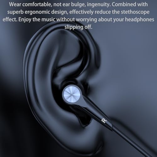 ASVOQ USB-C Wired In-Ear Headphones with Integrated Microphone & Volume Control – Superior Sound for i Phone 15/16 Pro Max, Google Pixel, Xiaomi, One Plus, Sony & Mac Book – Ultimate Comfort & Durability for Calls, Music, and On-the-Go Listening