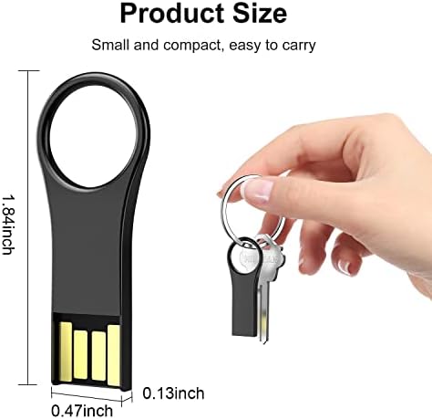 Aiibe 64 GB Flash Drive 5 Pack – Premium Metal USB 2.0 Memory Sticks, Waterproof & Portable Keychain Design for Effortless File Sharing and Secure Data Storage – Ideal for Home and Office Use