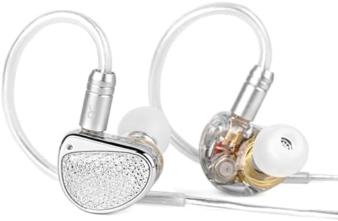 STA-K Elite Dual Driver In-Ear Monitors – Premium Wired Earbuds for Musicians and Audiophiles with Customizable Detachable Cable, Exceptional High Fidelity Sound Clarity, Ergonomic Comfort Design for Extended Use, Sleek Silver Aesthetic, Optimal Sound Isolation for Studio and Live Performance
