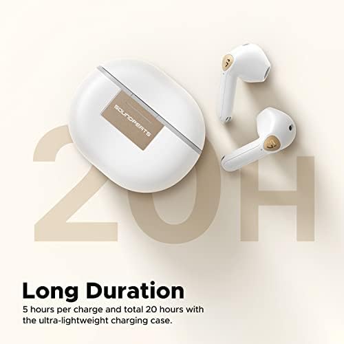 Experience Next-Level Sound with Sound PEATS Air3 Deluxe HS True Wireless Earbuds – Advanced Bluetooth 5.3 Technology, 14.2 mm High-Resolution Drivers, and 4 Microphone Noise Cancellation for Superior Call Clarity – IPX4 Waterproof Design for Active Lifestyles – Enjoy Up to 20 Hours of Uninterrupted Playback – The Ultimate Choice for Music Enthusiasts and Fitness Buffs