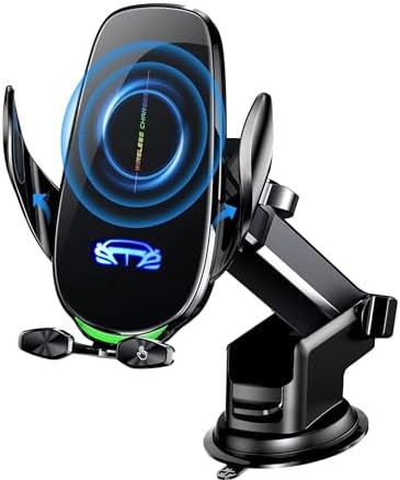 Experience Effortless Wireless Charging with the 15 W Fast Charging Auto-Clamping Car Phone Mount – Universal Compatibility for i Phone and Android Smartphones, Intelligent Dual Control Induction for Seamless Operation – Enhance Your Driving Convenience with Sleek Design and Secure Grip