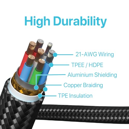 BLACK+DECKER Lightning to USB Charging Cable – Ultra-Fast Charge & Data Sync for All Apple Devices – Durable Braided Construction, Lightweight & Travel-Ready – Versatile Lengths & Color Options, Including Convenient 3 ft Length