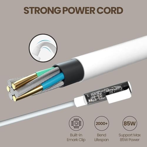 High-Performance 85 W Charger for Mac Book Pro – Superior Compatibility & Enhanced Speed for A1286 (2010-2011) Models – Foldable Plug for Easy Portability, 6 ft Power Cord, CE/Ro HS Certified with 12-Month Guarantee