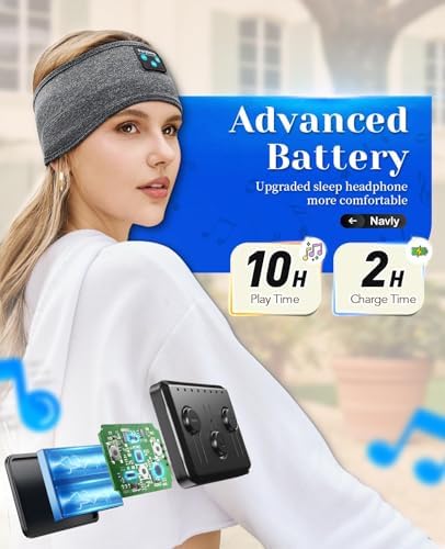 Navly Ultra-Comfort Bluetooth Sleep Headband – Innovative Wireless Headphones with Ultra-Thin Speakers for Effortless Relaxation, Yoga, and Fitness – Ideal Gift for Men & Women Seeking Versatile Comfort and Quality Sound Experience