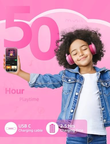 Safe Sound Bluetooth Headphones for Kids – Lightweight Wireless Earphones with 85 d B Volume Limiting for Toddler Hearing Protection – Ideal Twistable Design for School, Travel, and Home Use – Premium Audio Quality with Built-in Microphone for Clear Communication