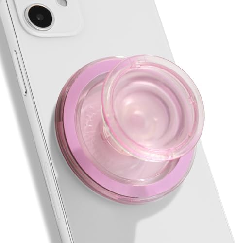 Vibrant Violet Mag Safe-Compatible Mobile Grip Stand – Stylish and Ergonomic Collapsible Accessory for Enhanced Usability – Transform Your Smartphone Experience with Trendy Translucent Design and Ultimate Comfort