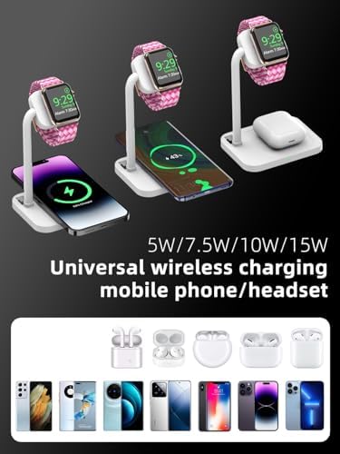 Advanced 2-in-1 Charging Station for i Watch & i Phone – Fast Charging Dock for i Phone 16/15/14/13/12/11/X/8, i Watch Series Ultra/10/9/8/7/6/SE/5/4/3/2/1, and Air Pods 2/3/4 – Elegant White Design for Optimal Device Organization and Speed Boost
