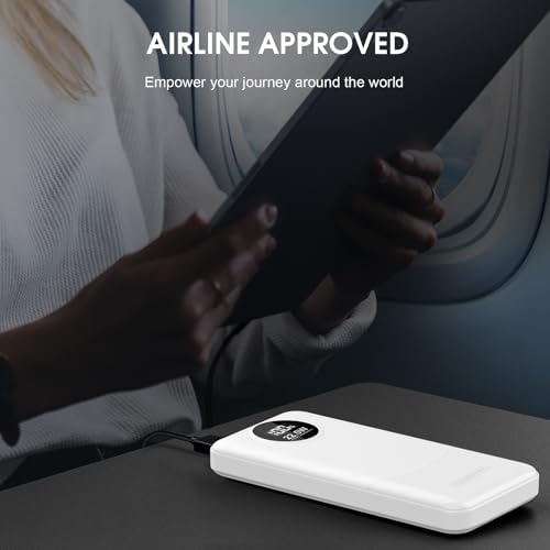 Advanced 10,000 m Ah Portable Charger with 22.5 W Fast Charging – USB-C Power Bank for i Phone 16/15/14/13/12 & Samsung S22/S21 – PD 3.0 & QC 4.0 Compatible with LED Battery Display – Lightweight Multi-Device Power Bank for Travel & Daily Use