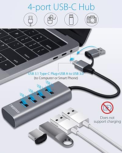 Ultimate 5-in-1 USB C Hub with 4 K HDMI & 4 USB 3.0 Ports – The Essential Multiport Adapter for Enhanced Productivity on Mac Book Pro, Mac Book Air, i Mac, i Pad, XPS & More – Seamless Connectivity, Fast Data Transfer & Travel-Friendly Design