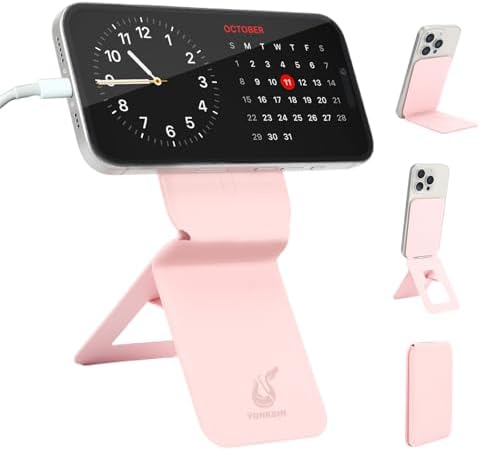 for Magsafe Phone Stand for iPhone 16-12, Black, Magnetic Foldable Tripod with Angle Adjustment – Enhanced Compatibility and Speed