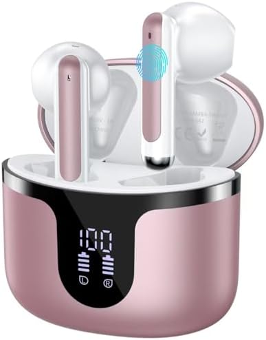 Revolutionary Wireless Earbuds with Advanced Bluetooth 5.3 – 50 Hours of Uninterrupted Playtime, Enhanced ENC Noise Cancelling Microphones for Superior Call Clarity, LED Battery Indicator, Sport-Optimized Design for Phones, Tablets, and Laptops – Elegant White Finish for Comfort & Performance Excellence