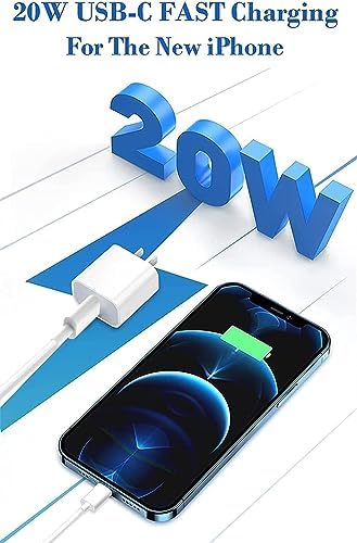 Veetone 20 W Dual USB-C Fast Charger Set with 6 FT Lightning Cables – MFi Certified Power Delivery for i Phone 14/13/12/11 Pro & i Pad – Optimal Charging Solution for Home and Travel – Enhanced Compatibility & Speed