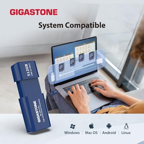 GIGASTONE Z80 512 GB USB 3.2 Gen2 Flash Drive – Lightning-Fast 1000 MB/s Transfer Speeds, Stylish Capless Retractable Design, Durable Carbon Fiber Finish for Ultimate Portability and Reliability – Perfect for Professionals and Everyday Users